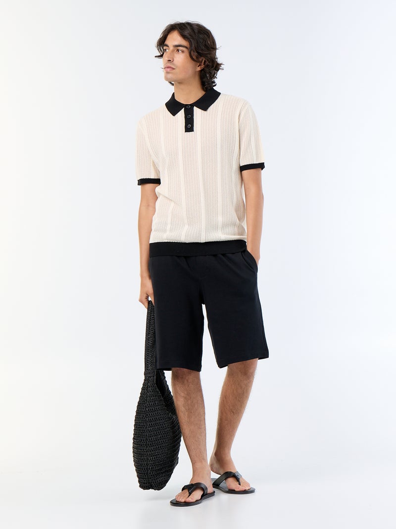 Polo en coton uni pour homme Beige - Kiabi