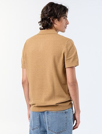 Polo homme en coton uni à manches courtes