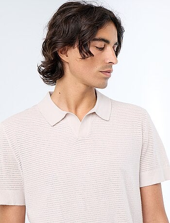 Polo homme en coton uni à manches courtes