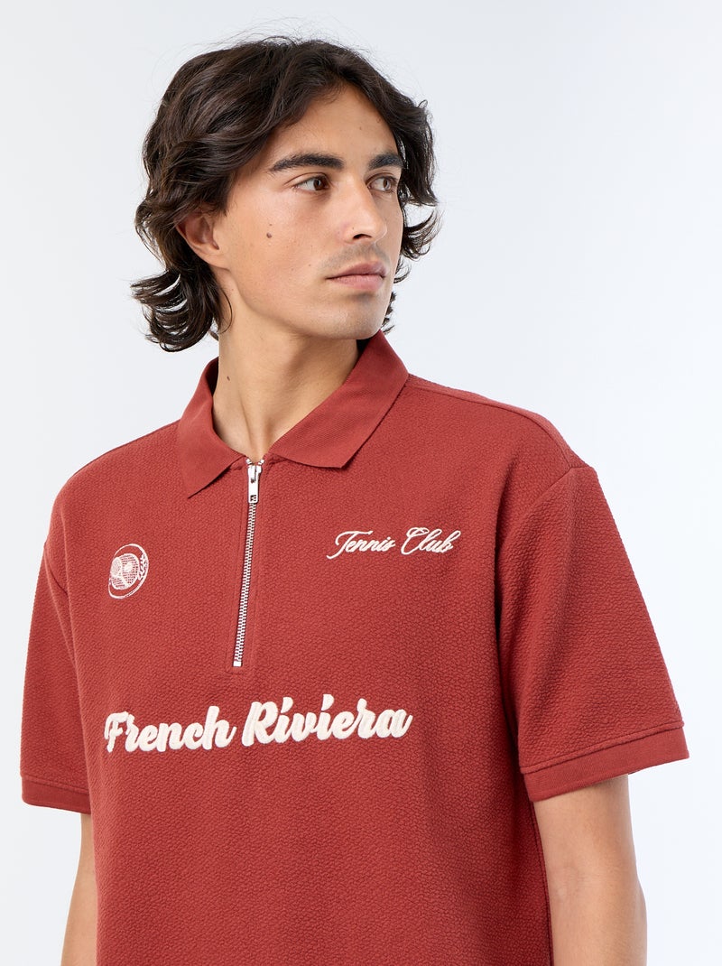 Polo en coton uni pour homme Rouge - Kiabi