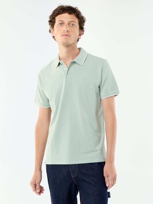 Polo en coton uni pour homme - Kiabi Polo en coton uni pour homme - Kiabi