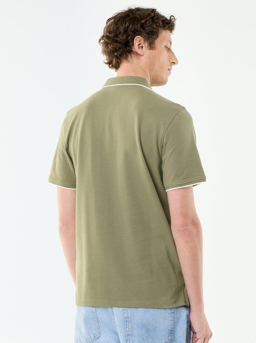 Polo en coton uni pour homme - Kiabi