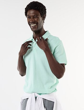 Polo en coton uni pour homme à manches courtes