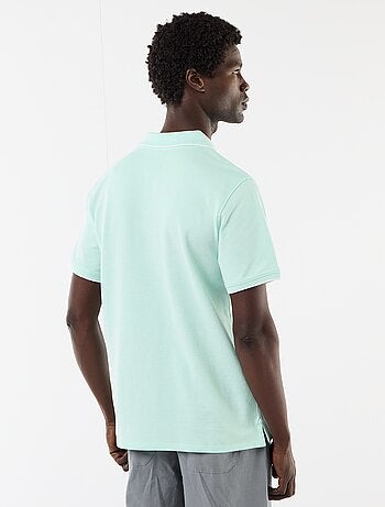 Polo en coton uni pour homme à manches courtes