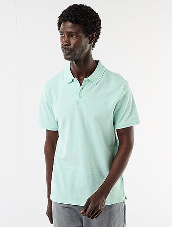 Polo en coton uni pour homme à manches courtes