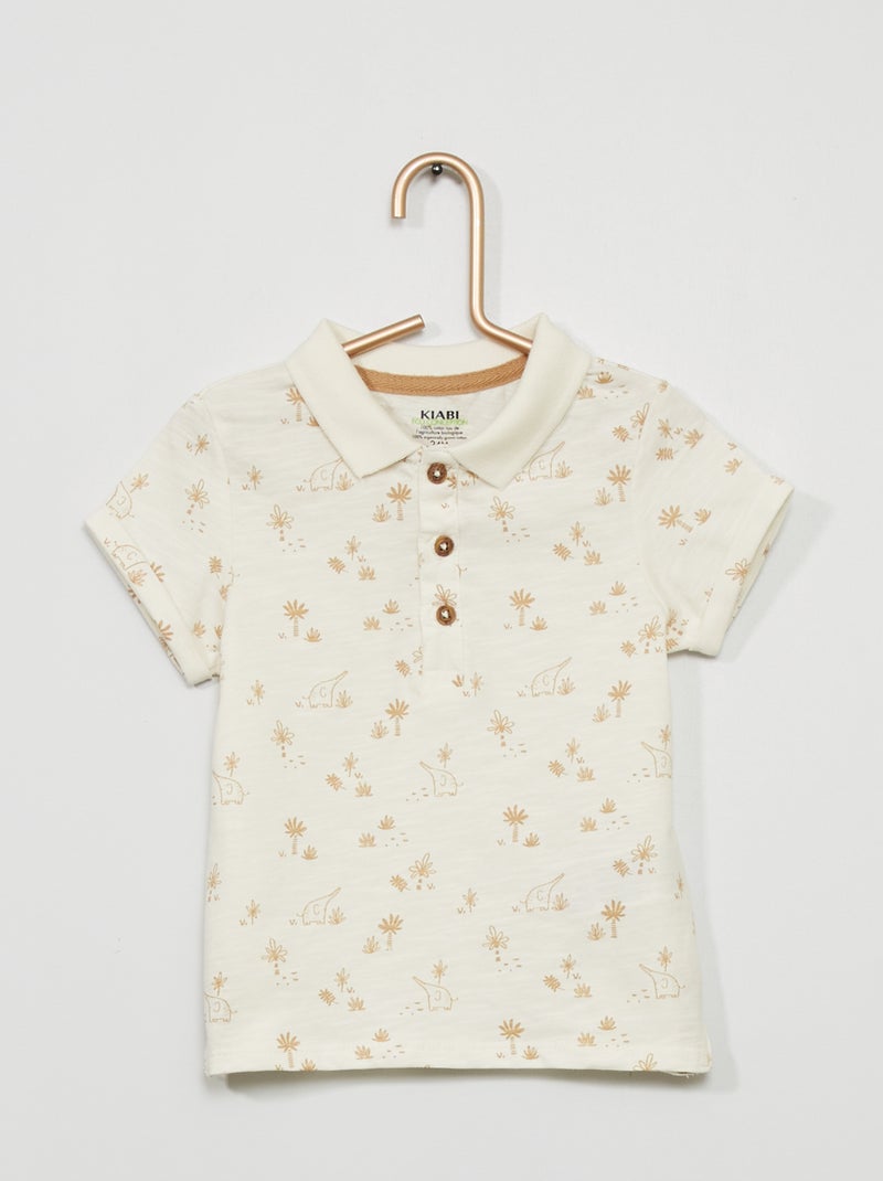 Polo en jersey à motif Blanc - Kiabi
