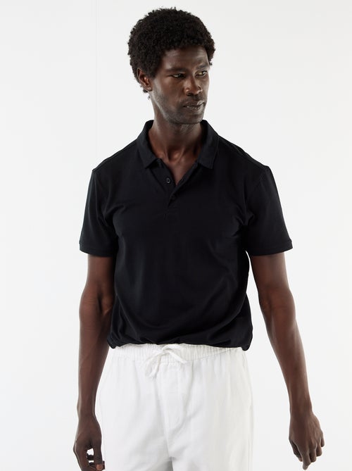 Polo en jersey avec col boutonné - Kiabi