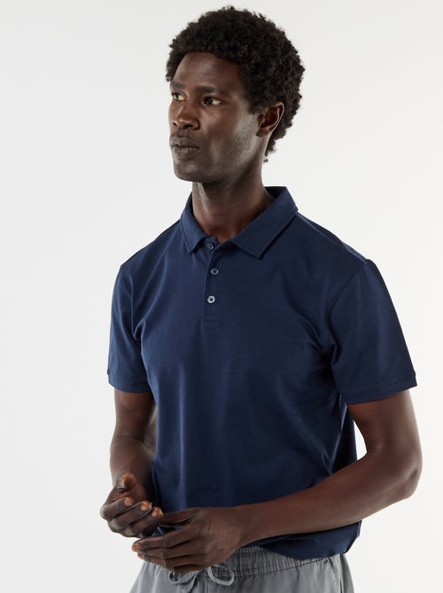 Polo en jersey avec col boutonné - Kiabi
