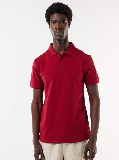 Polo en jersey avec col boutonné - Kiabi