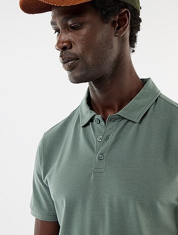 Polo en jersey avec col boutonné