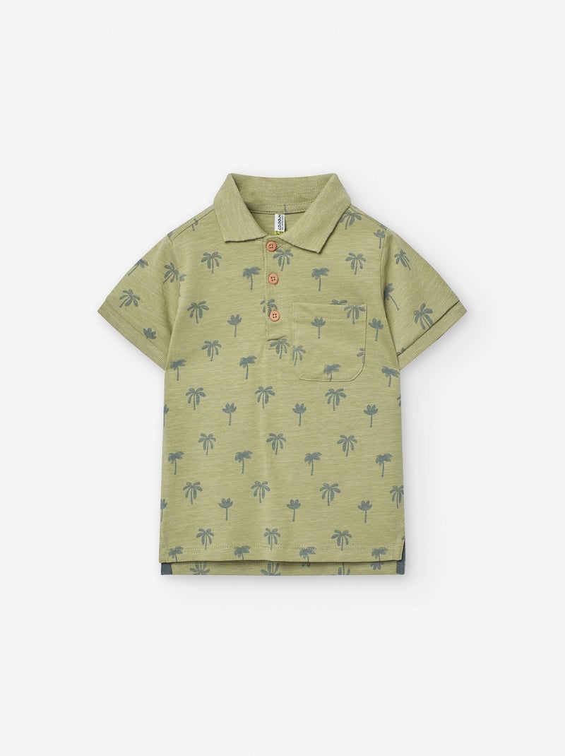 Polo en Jersey avec Motif Vert clair - Kiabi