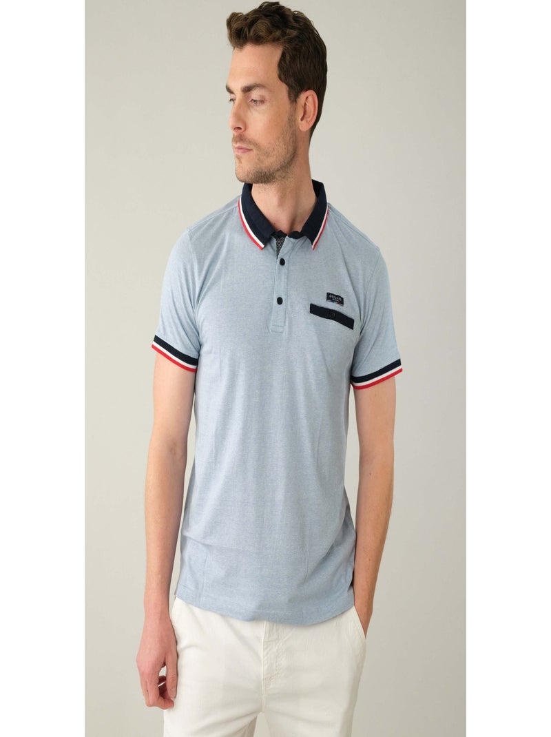 Polo en jersey  'Deeluxe' Bleu - Kiabi