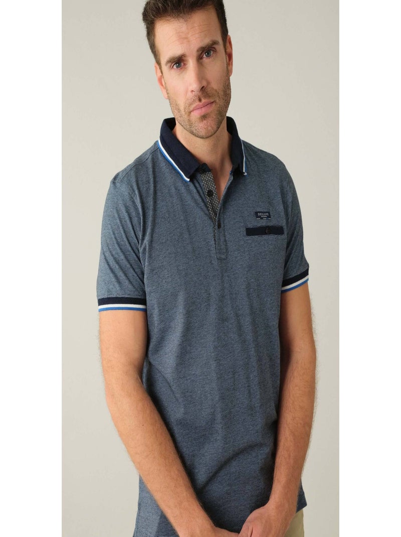 Polo en jersey  'Deeluxe' Bleu marine - Kiabi