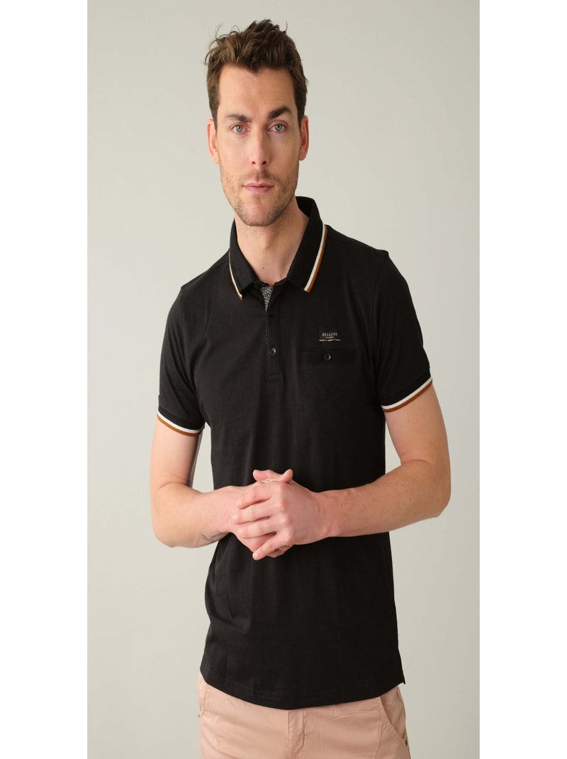 Polo en jersey  'Deeluxe' Noir - Kiabi