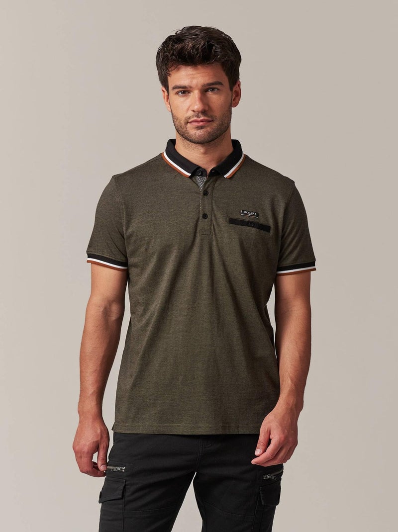 Polo en jersey  'Deeluxe' Vert bouteille - Kiabi