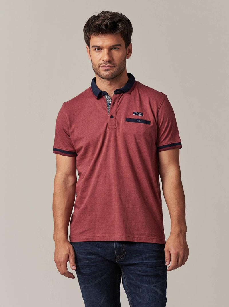 Polo en jersey pour homme 'Deeluxe' Bordeaux - Kiabi