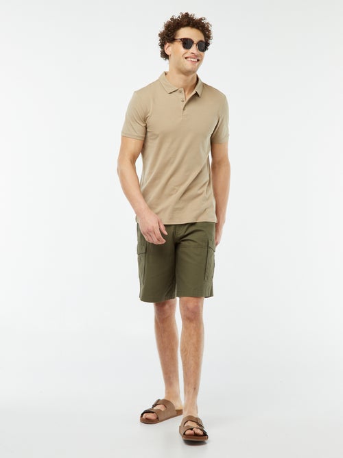 Polo en jersey uni à manches courtes - Kiabi