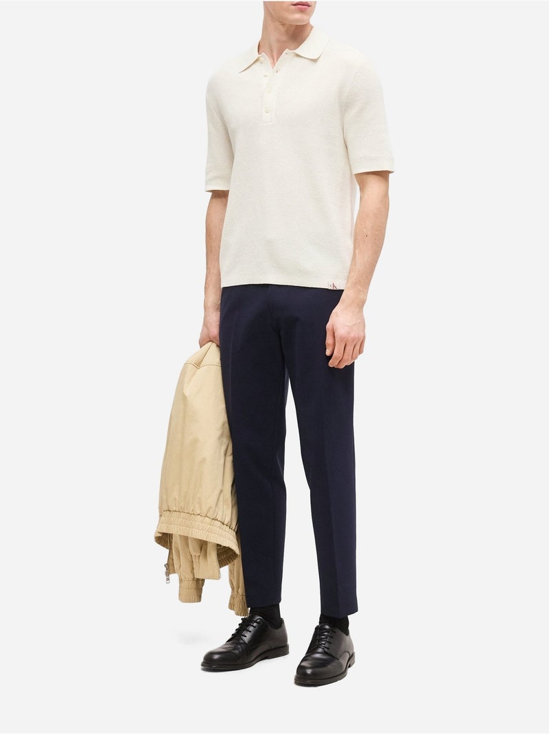 Polo en maille - Calvin Klein Blanc cassé - Kiabi