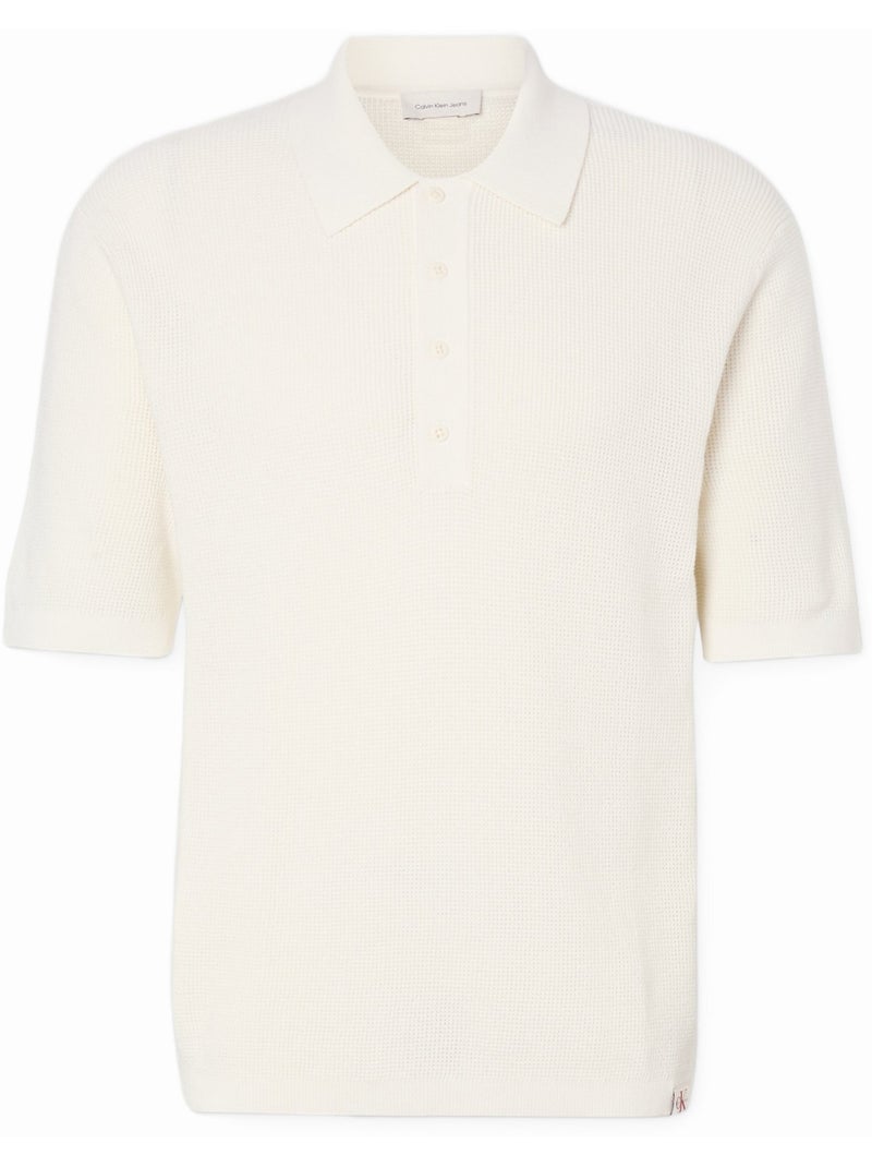 Polo en maille - Calvin Klein Blanc cassé - Kiabi