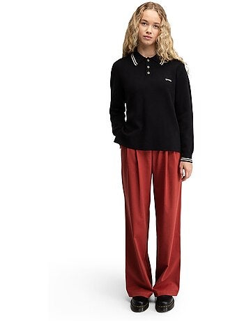 Polo en maille à manches longues femme femme verelle-w