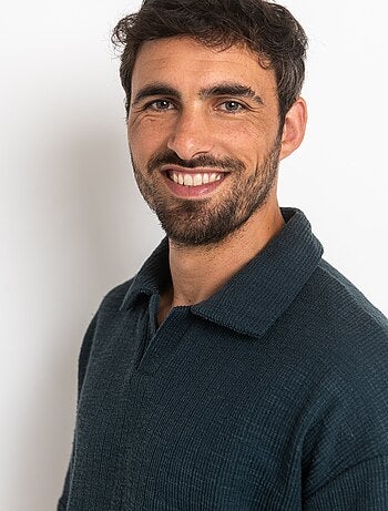 Polo en maille avec col tailleur