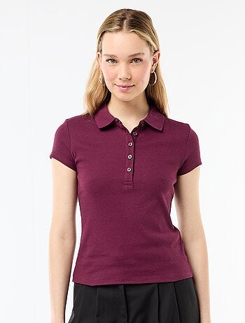 Polo en maille côtelé à manches courtes