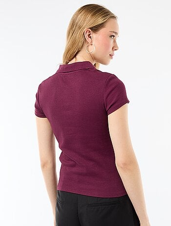 Polo en maille côtelé à manches courtes