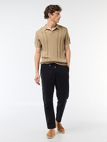 Polo en maille effet tricot