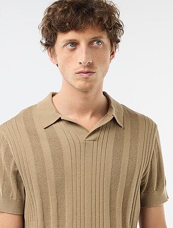 Polo en maille effet tricot