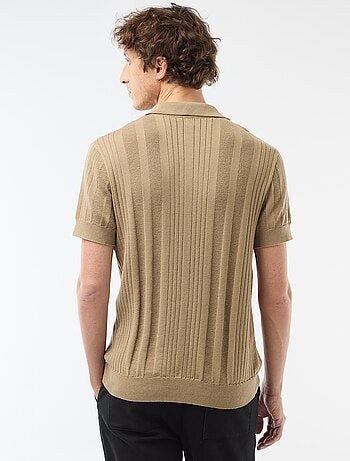 Polo en maille effet tricot