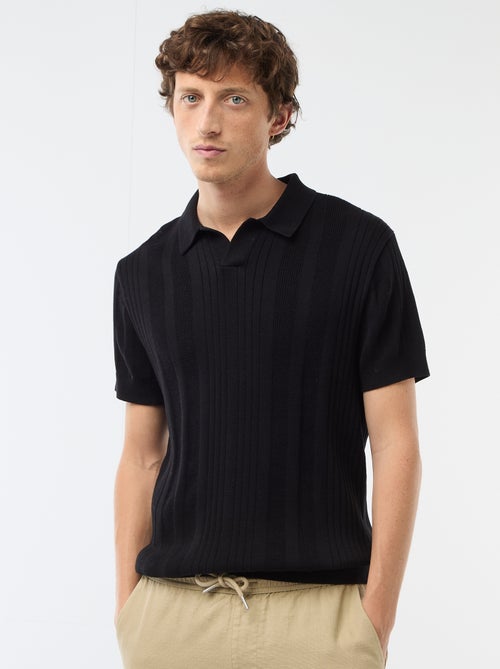 Polo en maille effet tricot - Kiabi