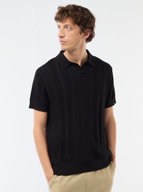 Polo en maille effet tricot - Kiabi