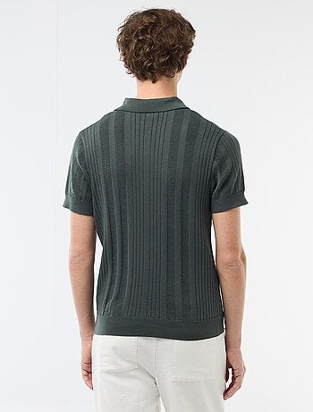 Polo en maille effet tricot