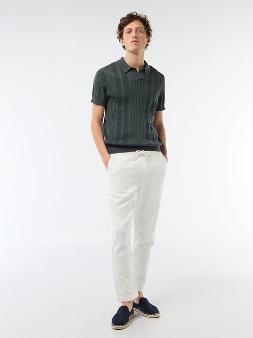 Polo en maille effet tricot - Kiabi