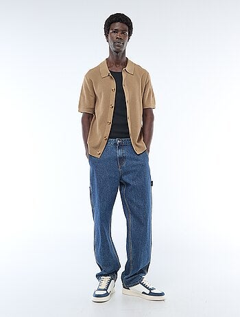 Polo en maille gaufrée