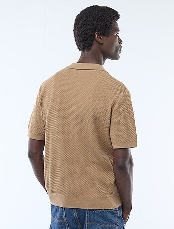 Polo en maille gaufrée