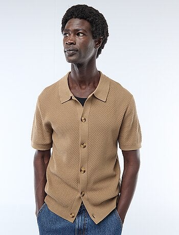 Polo en maille gaufrée