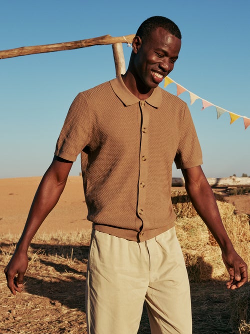 Polo en maille gaufrée - Kiabi