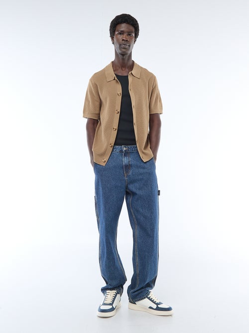 Polo en maille gaufrée - Kiabi