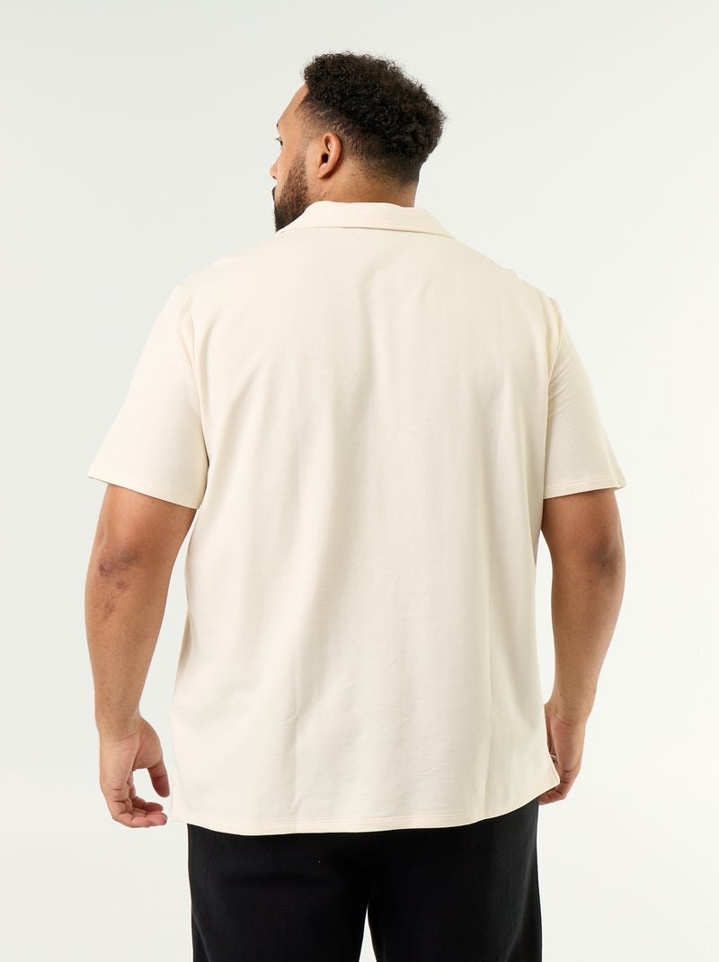 Polo en maille jersey manches courtes Blanc - Kiabi