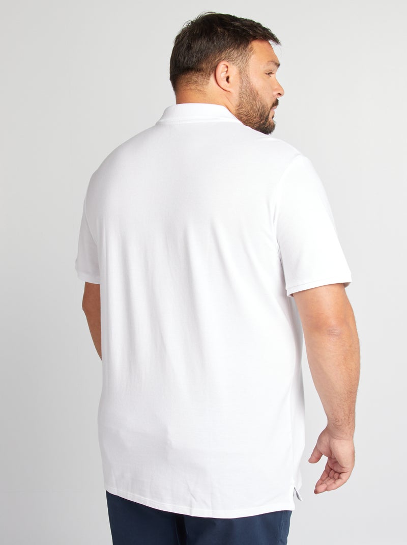 Polo en maille piqué Blanc - Kiabi