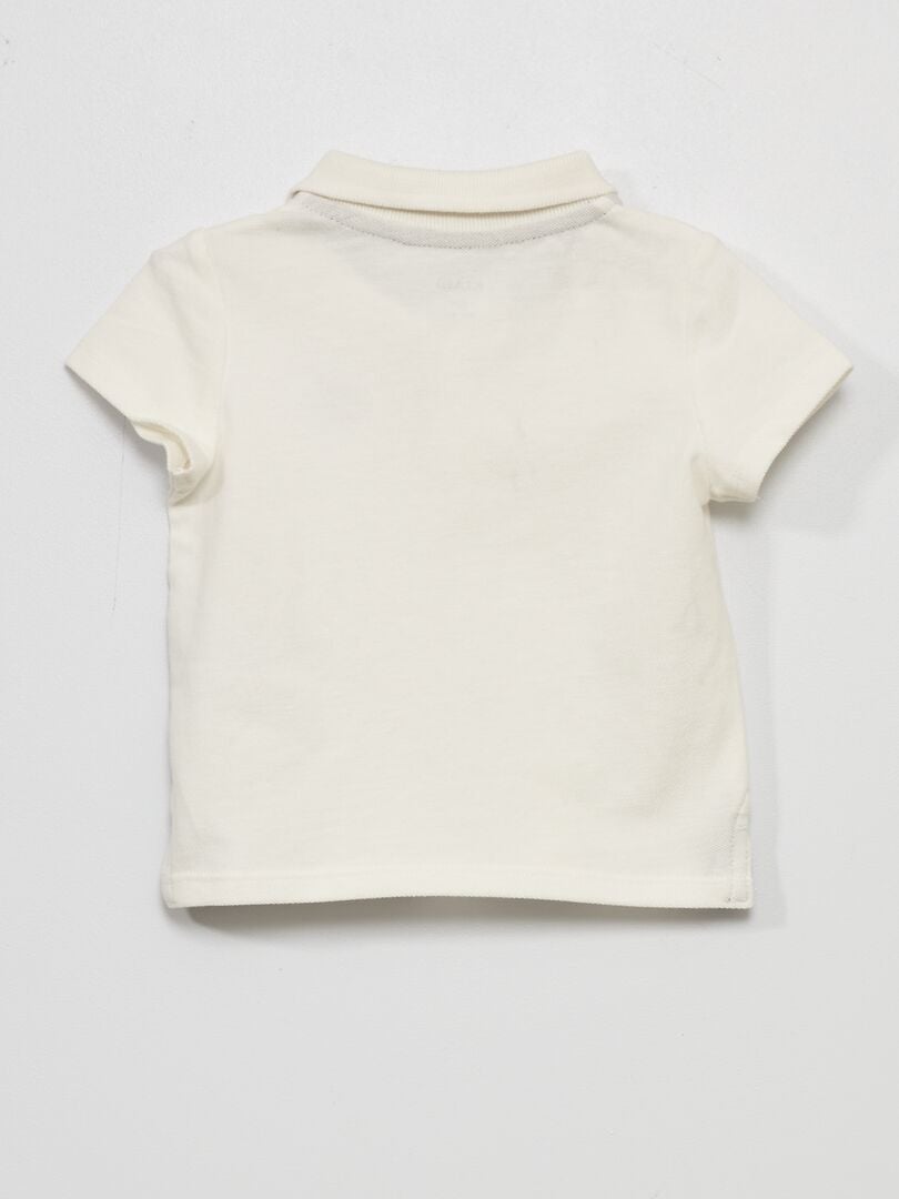 Polo en maille piqué Blanc - Kiabi