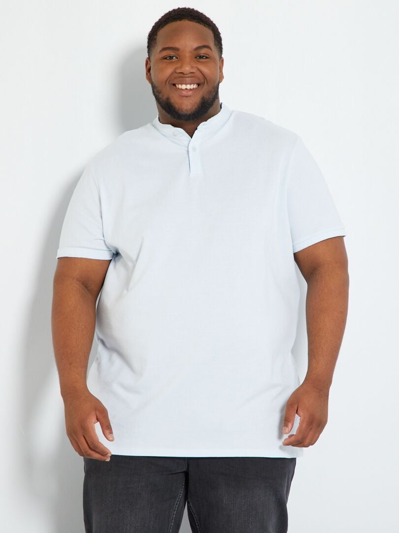Polo en maille piqué Bleu ciel - Kiabi