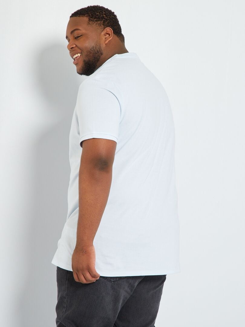 Polo en maille piqué Bleu ciel - Kiabi
