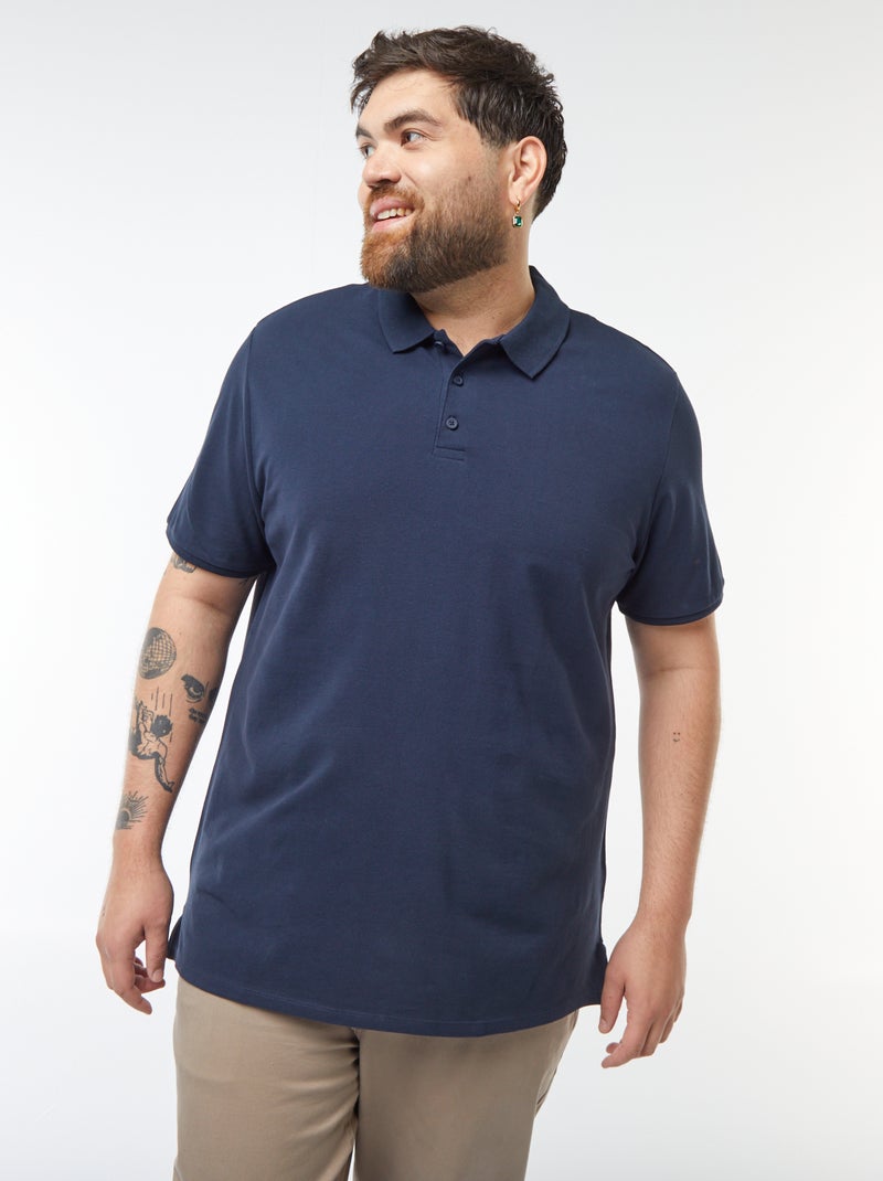 Polo en maille piqué Bleu - Kiabi