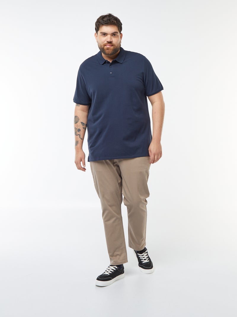 Polo en maille piqué Bleu - Kiabi