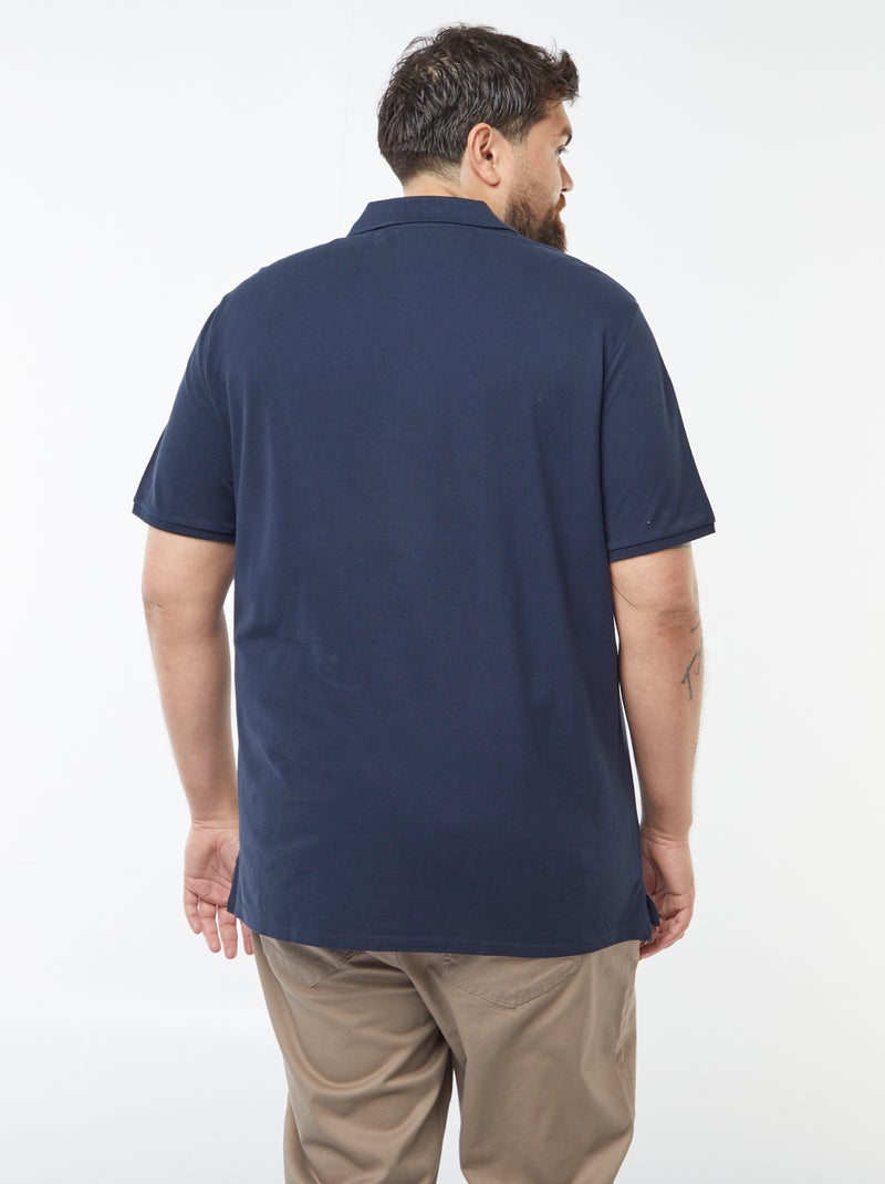 Polo en maille piqué Bleu - Kiabi