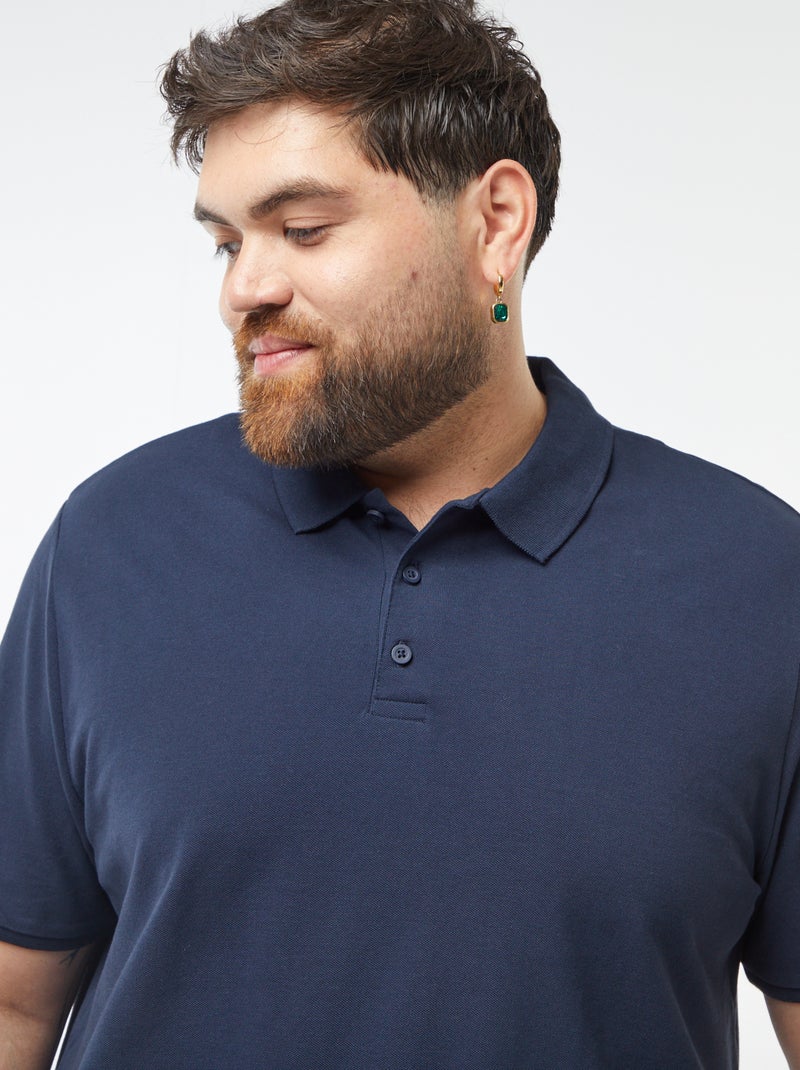 Polo en maille piqué Bleu - Kiabi