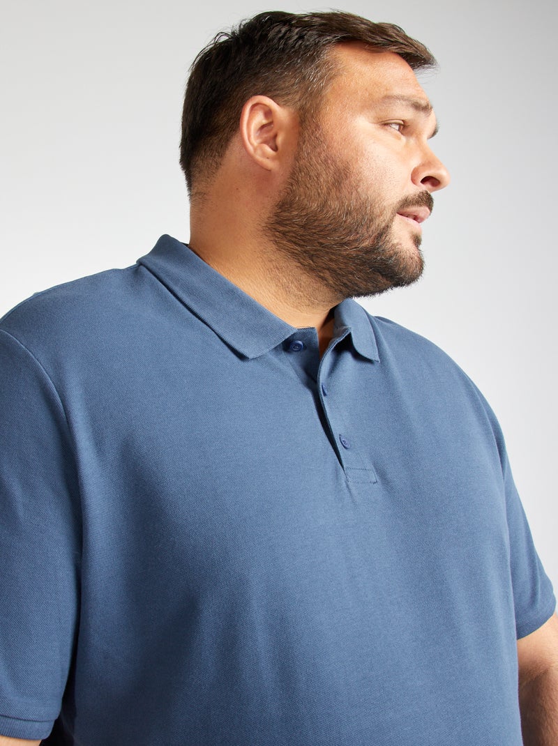 Polo en maille piqué Bleu - Kiabi