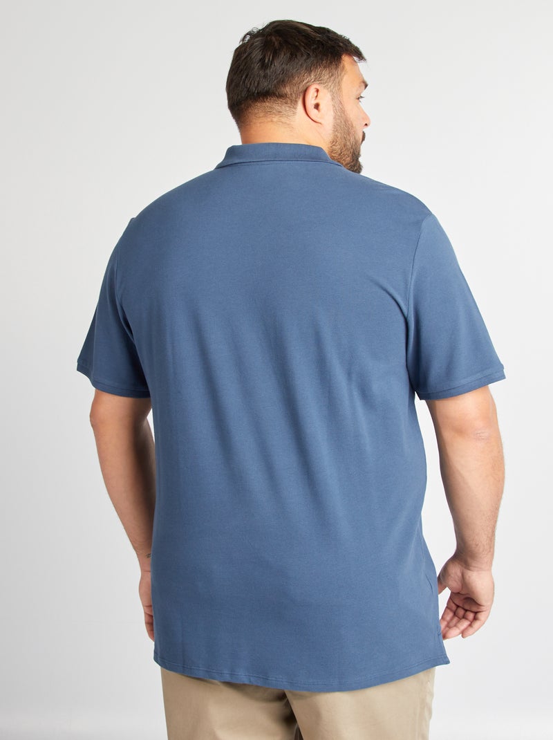 Polo en maille piqué Bleu - Kiabi